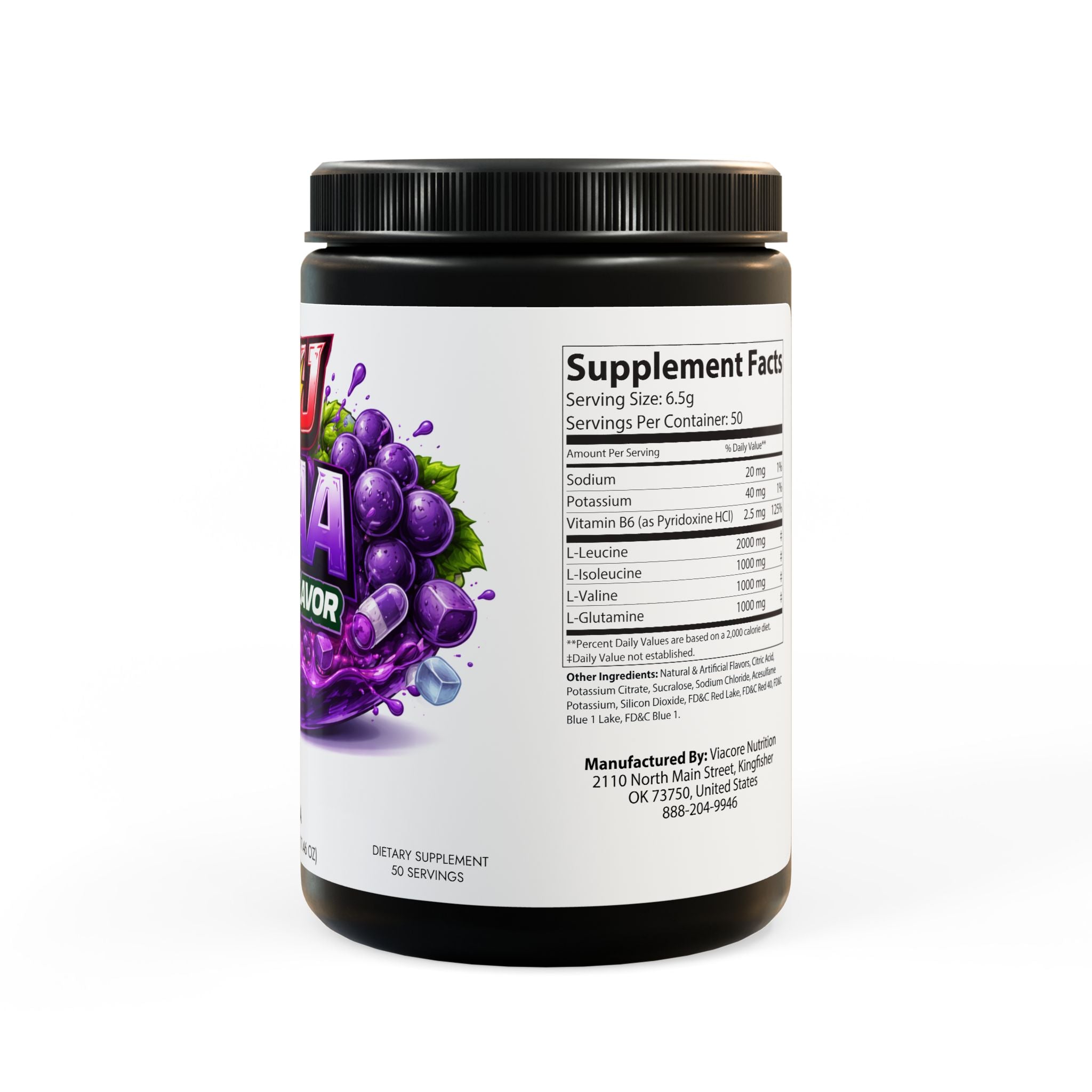 BCAA Supplement, Grape (325g, 11.46oz, 50 servings)